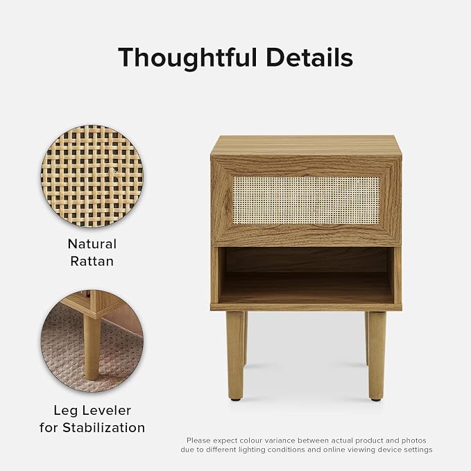 mopio Haylee Rattan Side Table, Small Accent Tables - Image 5