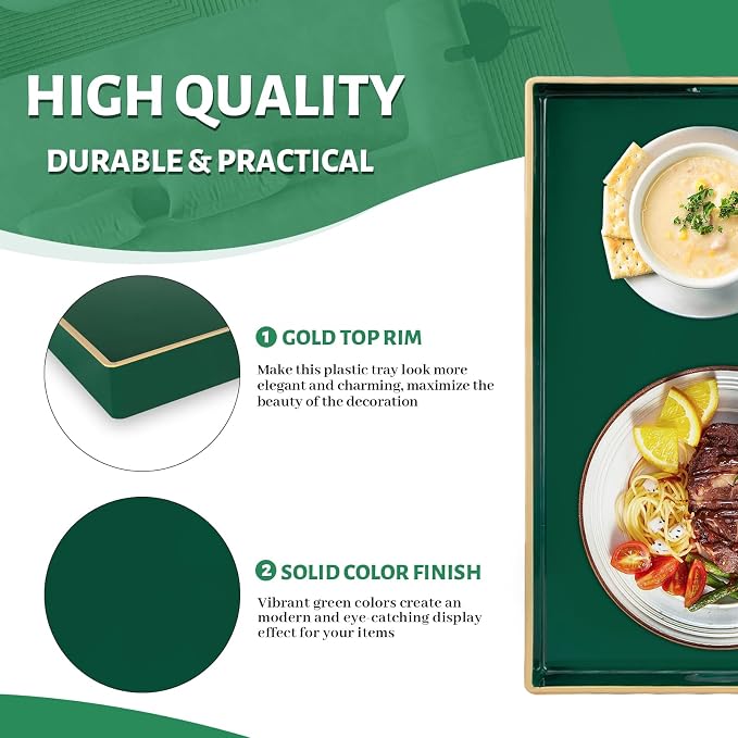 MAONAME Dark Green Decorative Tray, Serving Tray - Image 4