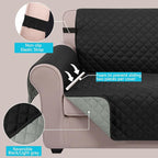U-NICE HOME Reversible Oversized 28''Chair Covers, Pet Friendly, Elastic Straps - Image 3