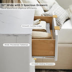 T4TREAM Fluted 3 Drawer Dresser, Curved Profile Design, Wood Drawer Organizer - Image 5