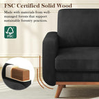 Vesgantti 38.5" Accent Chair Black, Comfy Corduroy Single Sofa Seat - Image 4