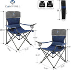 Camping Chair Set of 3, Outdoor Folding Camping Chairs - Image 4