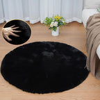 ORINOVA Black Rabbit Shaggy Fur Rug by ORINOVA
