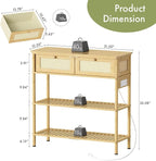Entryway Table Sofa Console Table, Bamboo Small Entry Way Table - Image 2