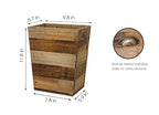 Small Wood Trash Can, Farmhouse Rectangular Garbage Can Waste Basket, Rustic - Image 5