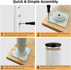 QLLY 24-40 inch Adjustable Metal Table Legs, Heavy Duty DIY Desk Legs - Image 5
