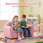 Costzon Kids Couch, 2 in 1 Double Seat Children's Sofa w/Under Seat Storage - Image 4