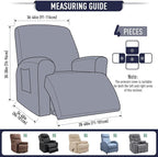 TAOCOCO Oversized Recliner Chair Covers, 1 Seater Streach Recliner Covers Soft - Image 4