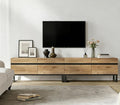 WAMPAT Modern TV Stand for 50-75 Inch TVs, Wood Entertainment Center by WAMPAT