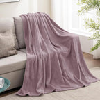 BEDELITE Fleece Blanket Soft Plush Twin Size Blanket Dusky Violet 60"x80" | - Image 6