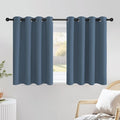 NICETOWN Smoky Blue Short Curtains 36 inches Long, Grommet Kitchen Window by NICETOWN