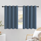 NICETOWN Smoky Blue Short Curtains 36 inches Long, Grommet Kitchen Window by NICETOWN
