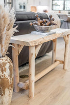 Log Sofa Table Live Edge Wood Pine and Cedar — Natural Furniture — Sofa Tables - Image 3