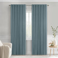 MIULEE Greyish Blue Back Tab Blackout Curtains 52x72 Inches Long 2 Panels | Rod by MIULEE