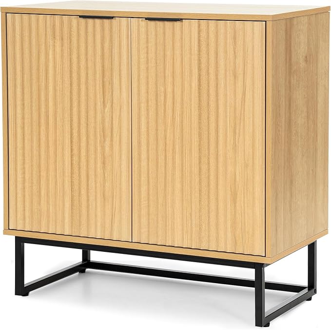EYYTHUNG Fluted Cabinet with Storage, Sideboard Buffet Cabinet with Adjustable by EYYTHUNG