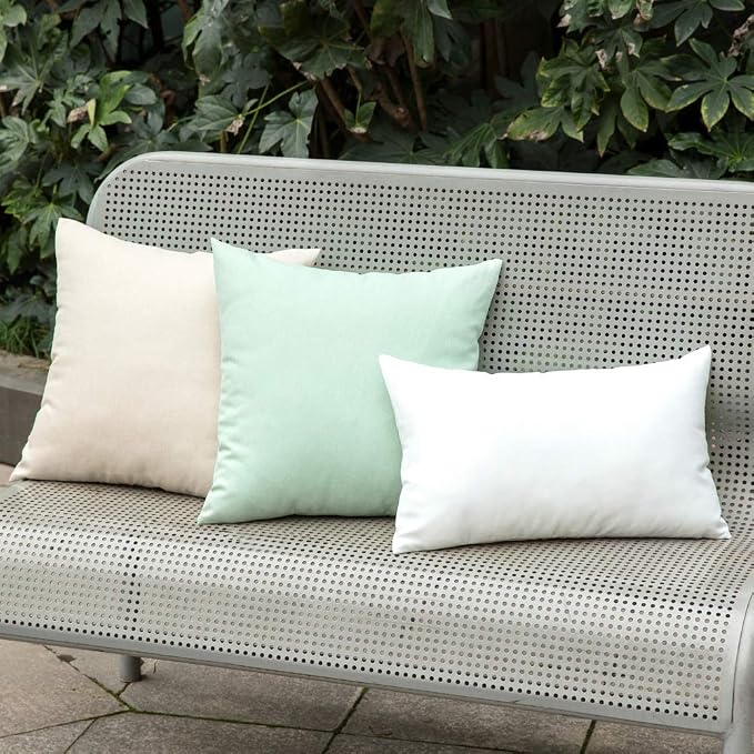 MIULEE Pack of 2 Decorative Outdoor Solid Waterproof Throw Pillow Covers Faux - Image 5