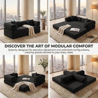 78" 4-in-1 Convertible Sofa Bed, Boneless Corduroy Sleeper Couch - Image 3