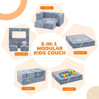 MeMoreCool Modular Kids Couch, Glow Play Toddler Couch - Image 4