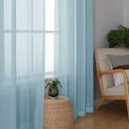 Simplebrand Light Blue Sheer Curtains 96 Inches Long, Light Filtering Sky Blue - Image 5