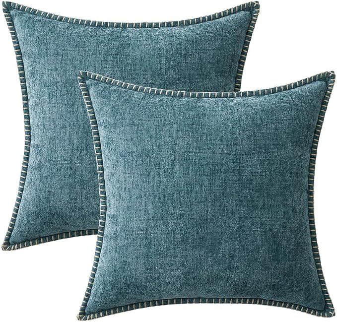 MIULEE Decorative Couch Throw Pillow Covers 20x20 Inch Smoke Blue 2 Pack | - Image 8