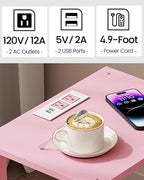 TUTOTAK End Table with Charging Station, Small Side Table with Outlets - Image 9