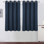 Navy Blue Blackout Curtains/52 x 45 Inch/Set of 2 Panels Room Darkening Short by Lemomo