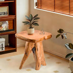 18.9 inch Live Edge Wood Stool, Live Edge Wood Stool, Freeform Mushroom Side - Image 5