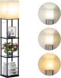 SUNMORY Floor Lamp with Shelves, Modern Square Standing Lamp with 3 Color by SUNMORY