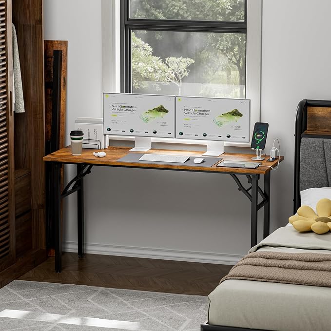 TEMI Long Computer Desk Folding Table - Image 2