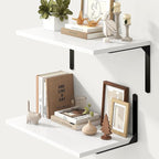 Fun Memories Floating Shelves for Wall, 12 Inch Deep Floating Shelves Set of 2 by FunMemories