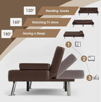 Flamaker Futon Sofa Bed Modern Folding Futon Set Convertible Recliner Lounge - Image 6