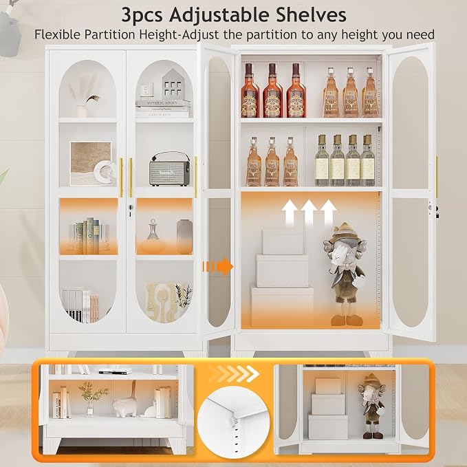 PAOFIN 61" H Locking Display Cabinet - Image 3