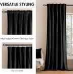 MIULEE Black Velvet Curtains 52x84 inches 2 Panels Luxury Blackout Curtains | - Image 2
