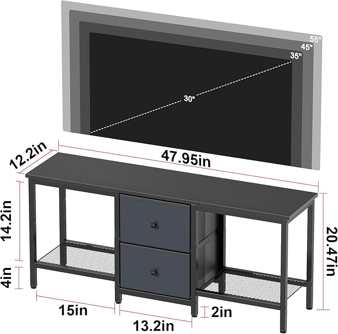 TV Stand Suitable for TVs up to 55 Inches, Entertainment Center - Image 2