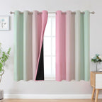 Sage Green and Pink Ombre Blackout Curtains by ESTELARTEXTILER