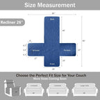 Blue Recliner TV Chair Covers, Quilted Décor Water-Repellent Medium Lazy Boy - Image 6