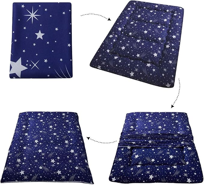 MAXYOYO Navy Starry Sky Japanese Floor Futon Mattress, Tatami Mat Portable - Image 5