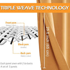 Blackout Curtains for Bedroom, 60 x 63 Inches Length Pumpkin Orange | Thermal - Image 4