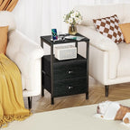 Furologee Nightstands with Charging Station, End Table with LED Lights - Image 7