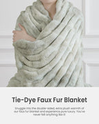 Ultra Soft Cozy Faux Fur Throw Blanket, Fuzzy Plush Thick Bubble Blanket - Image 3