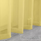 2 Pack: Basic Mustard Yellow Sheer Curtain 84 Inches Long - Image 5