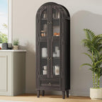 71" Tall Arched Cabinet with Acrylic Door, Modern Curio Arched Bookcase W/Drawer by WelcometoIABIFO