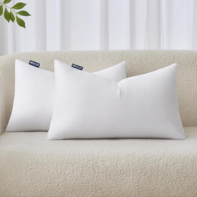 MIULEE 12x20 Pillow Inserts Set of 2, Throw Pillows by MIULEE