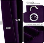 MIULEE Blackout Curtains for Bedroom 2 Panel 40 x 72 Inch Long Royal Purple | - Image 4
