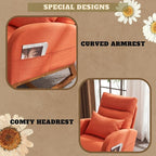 VINGLI Orange Linen Rocking Chair Nursery - Image 4