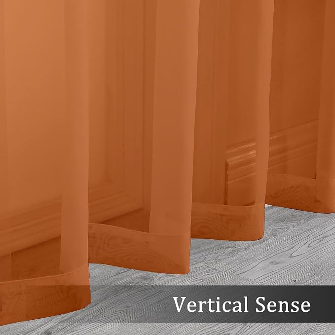 Sheer Curtains 90 Inches Long 2 Panels Set - Image 4