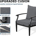 4-Piece Patio Conversation Set, Oversized Outdoor Metal Furniture Set - Image 5