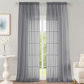 Grey Sheer Curtains 120 Inches Long 2 Panels Set, Airy Lightweight Sheer Grey by OWENIE