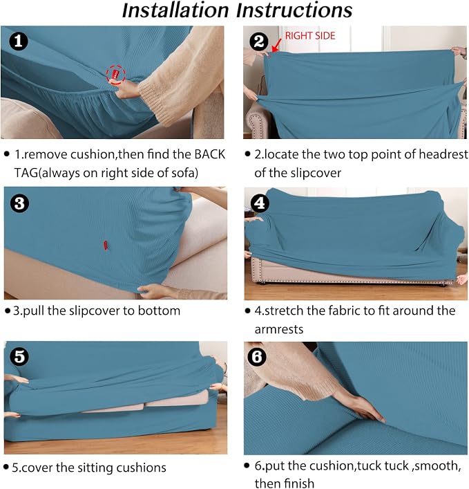 Turquoize 2 Piece Chair Covers Chair Slipcovers - Image 6