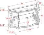 54'' Dark Brown Retro Wooden Sofa Table - Image 2